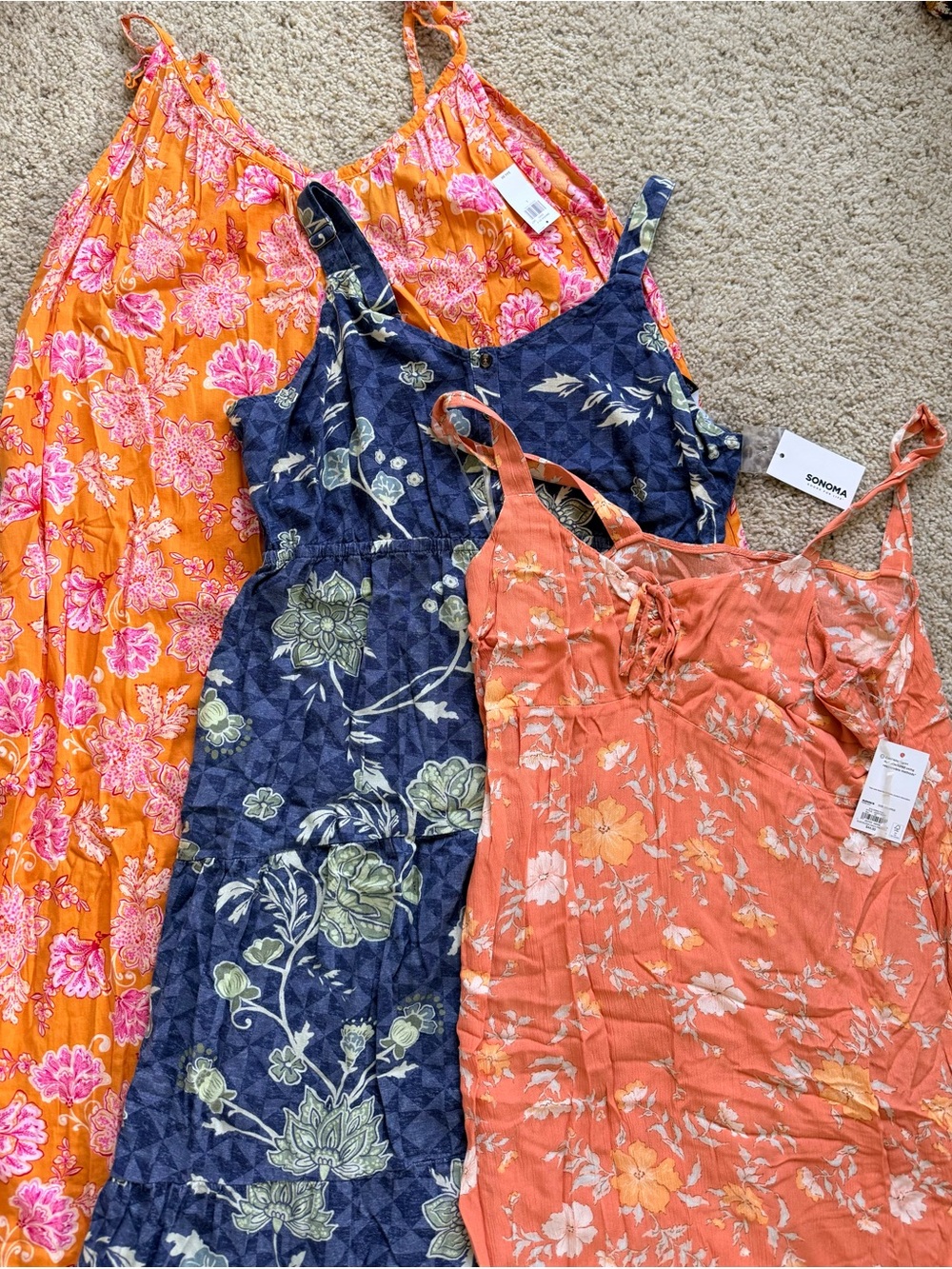 Set of 3 NWT Summer Midi Maxi Dresses - Sonoma & Old Navy Size L / XL